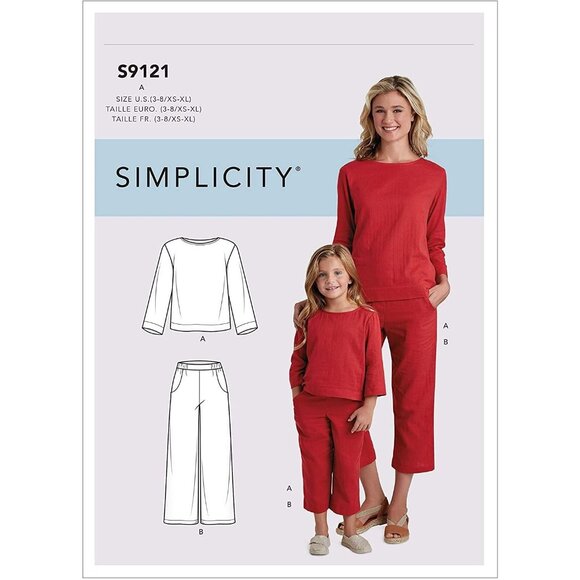 Simplicity Sewing Pattern 10509 9121 Top Pants Mom Child Size 3-8 /XS-XL - Picture 1 of 6